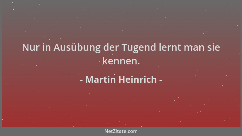 Martin Heinrich - Nur in Ausübung der Tugend lernt man sie kennen....