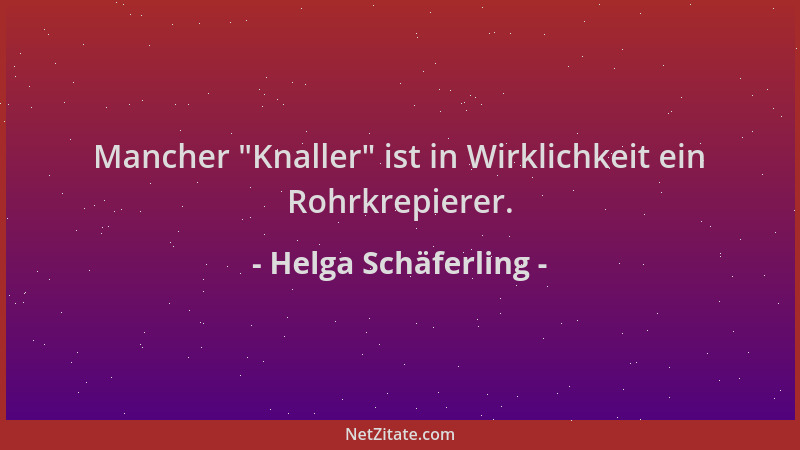 Helga Schäferling - Mancher  "Knaller " ist in Wirklichkeit ein Rohrkrepierer....