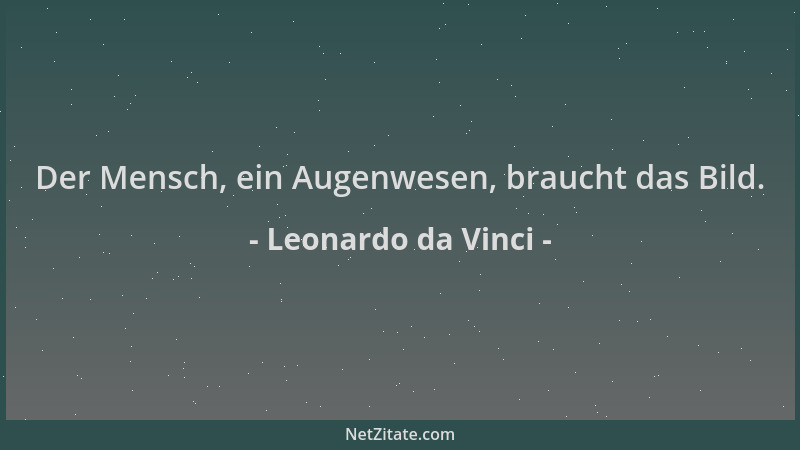 Leonardo da Vinci - Der Mensch, ein Augenwesen, braucht das Bild....