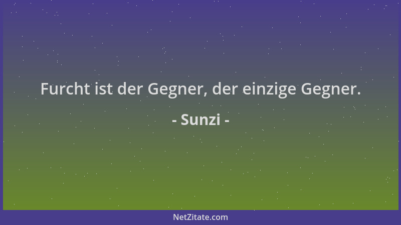 Sunzi - Furcht ist der Gegner, der einzige Gegner....