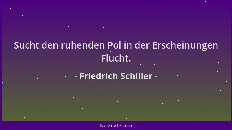 Friedrich Schiller - Sucht den ruhenden Pol in der Erscheinungen Flucht....