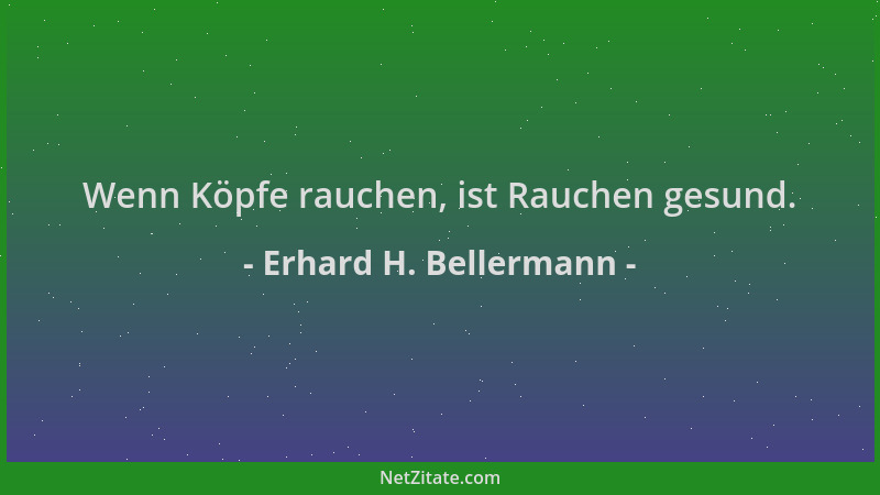 Erhard H. Bellermann - Wenn Köpfe rauchen, ist Rauchen gesund....