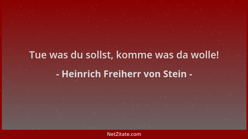 Heinrich Freiherr von Stein - Tue was du sollst, komme was da wolle!...