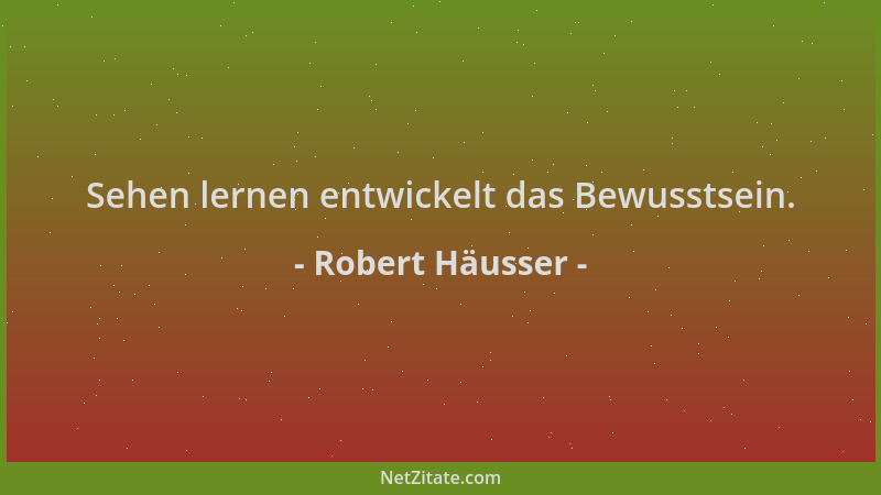 Robert Häusser - Sehen lernen entwickelt das Bewusstsein....