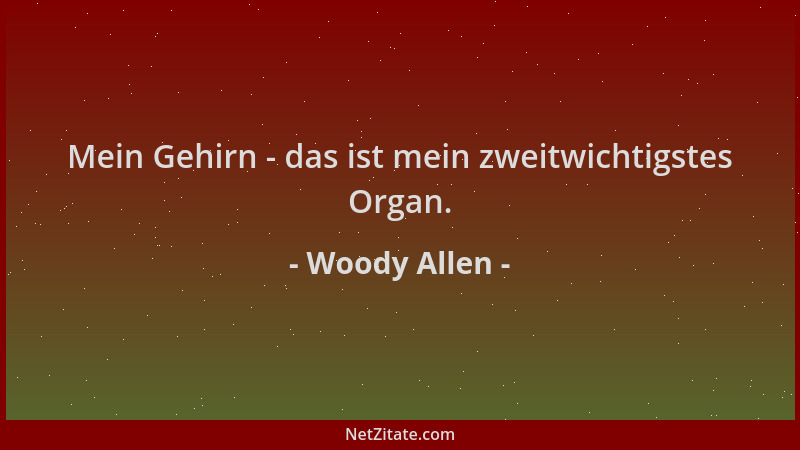 Woody Allen - Mein Gehirn - das ist mein zweitwichtigstes Organ....