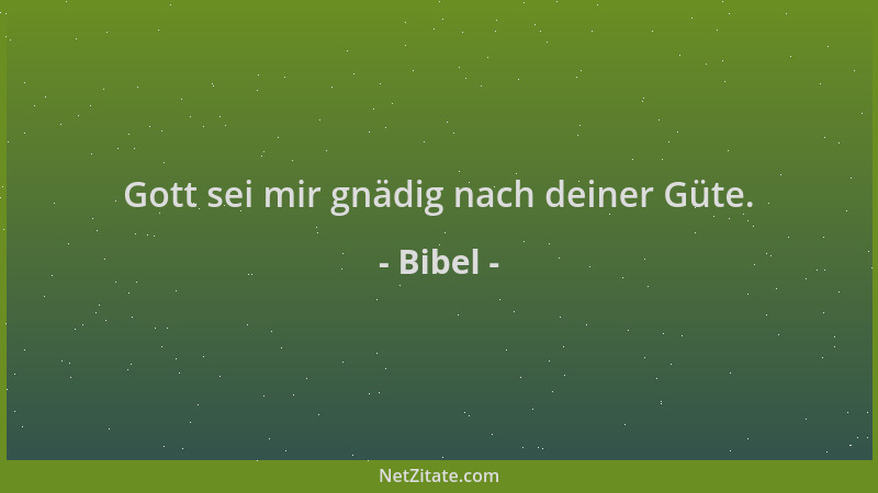 Bibel - Gott sei mir gnädig nach deiner Güte....