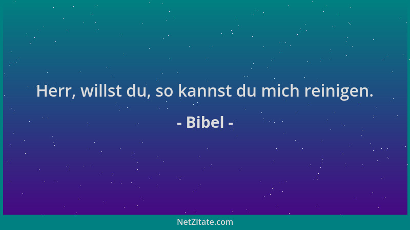 Bibel - Herr, willst du, so kannst du mich reinigen....
