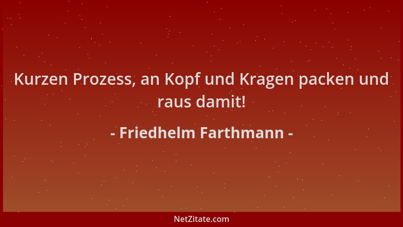 Friedhelm Farthmann - Kurzen Prozess, an Kopf und Kragen packen und raus damit!...