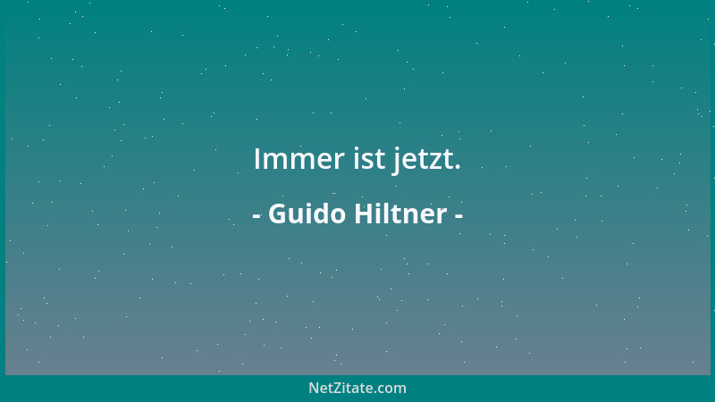 Guido Hiltner - Immer ist jetzt....
