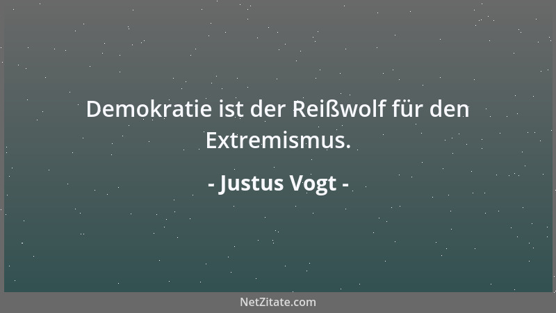 Justus Vogt - Demokratie ist der Reißwolf für den Extremismus....