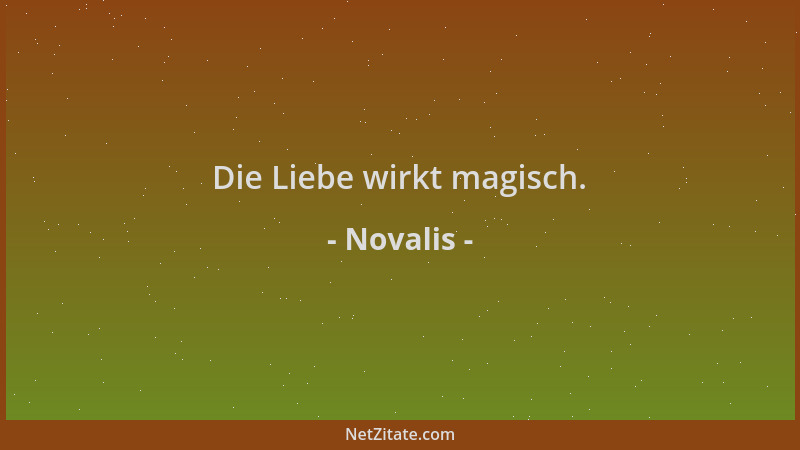 Novalis - Die Liebe wirkt magisch....