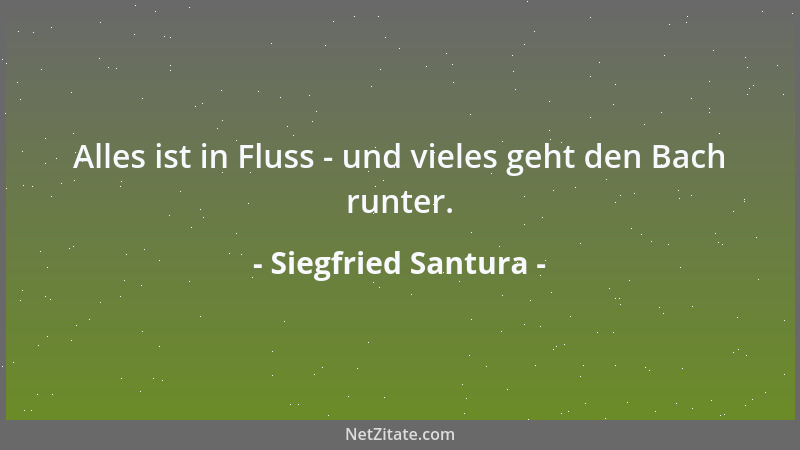 Siegfried Santura - Alles ist in Fluss - und vieles geht den Bach runter....