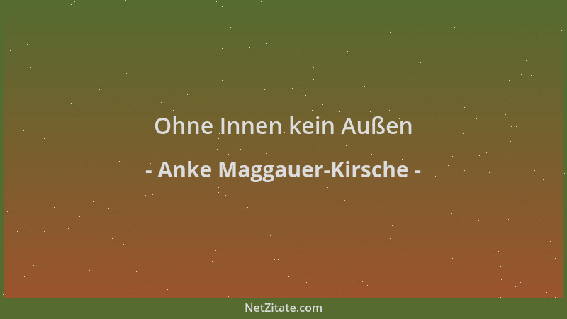 Anke Maggauer-Kirsche - Ohne Innen kein Außen...