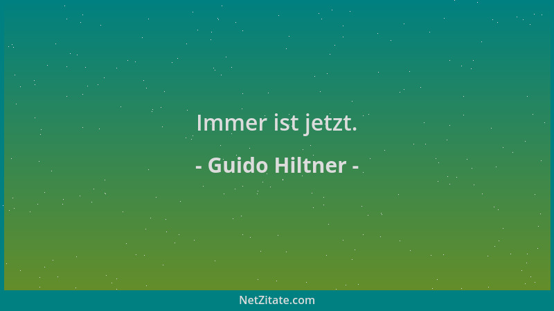 Guido Hiltner - Immer ist jetzt....