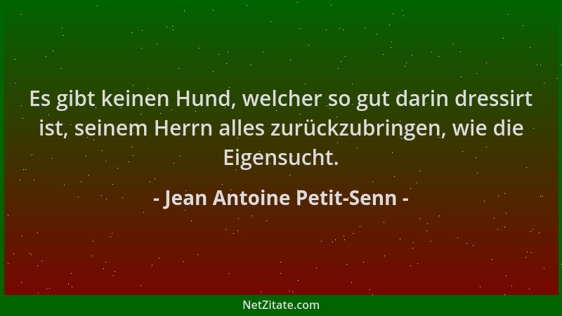 Jean Antoine Petit-Senn - Es gibt keinen Hund, welcher so gut darin dressirt ist, seinem Herrn alles zurückzubringen, wie d...