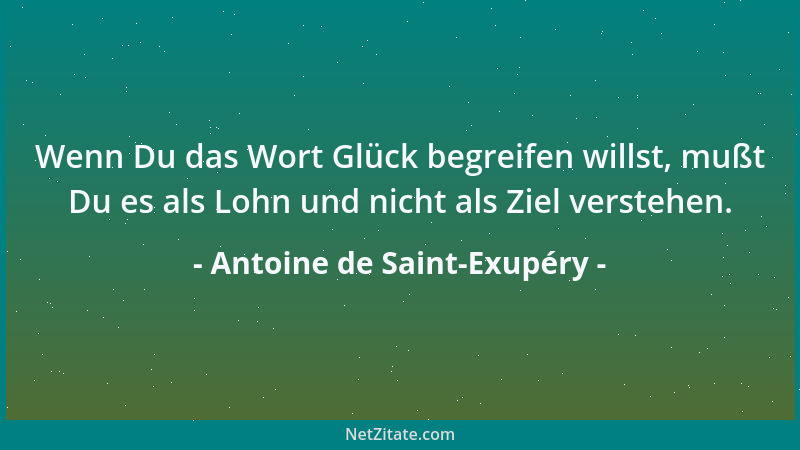 Antoine de Saint-Exupéry - Denn vielleicht hänge ich so sehr an Dir, weil ich Dich erfinde. Manchmal stimmts Du allerdings...