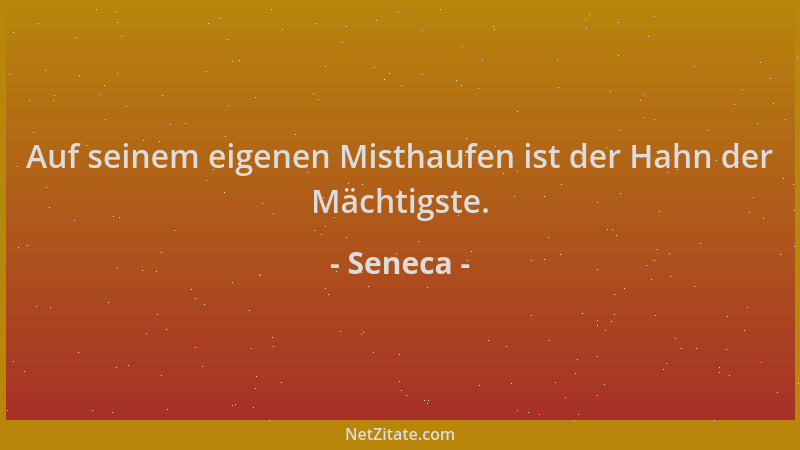 Seneca - Auf seinem eigenen Misthaufen ist der Hahn der Mächtigste....