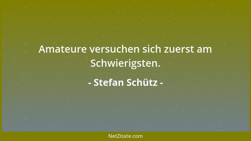 Stefan Schütz - Kritik muß man können, nicht üben....