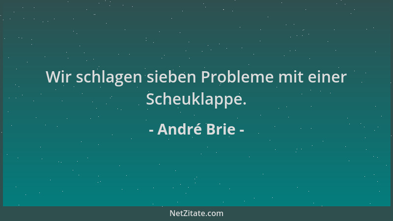 André Brie - Wir schlagen sieben Probleme mit einer Scheuklappe....