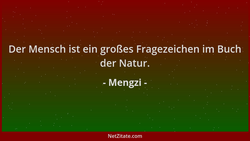 Mengzi - Der Mensch ist ein großes Fragezeichen im Buch der Natur....