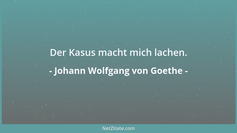 Johann Wolfgang von Goethe - Der Kasus macht mich lachen....