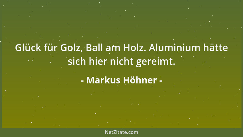 Markus Höhner - Glück für Golz, Ball am Holz. Aluminium hätte sich hier nicht gereimt....