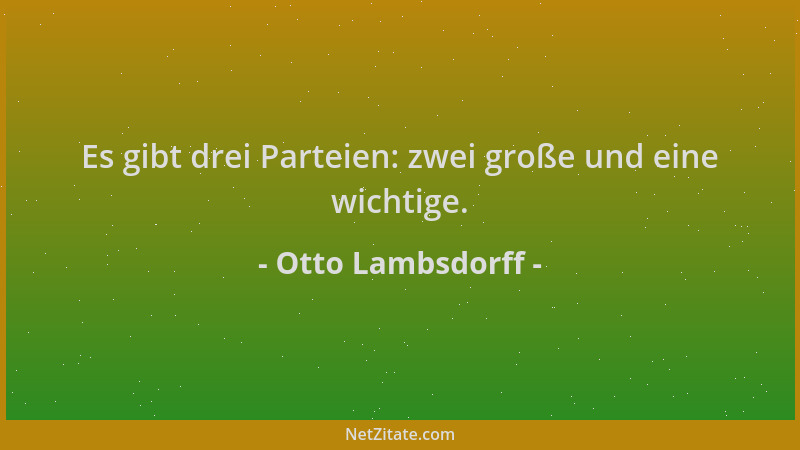 Otto Lambsdorff - Es gibt drei Parteien: zwei große und eine wichtige....