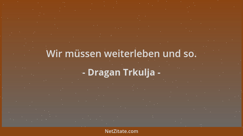 Dragan Trkulja - Wir müssen weiterleben und so....