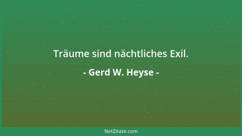 Gerd W. Heyse - Träume sind nächtliches Exil....