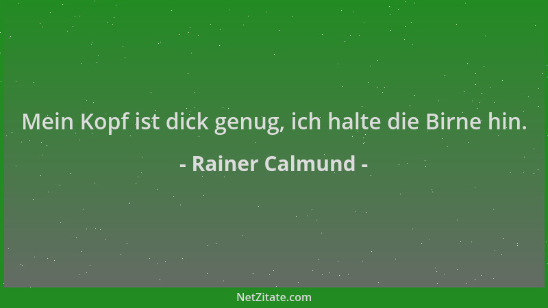 Rainer Calmund - Mein Kopf ist dick genug, ich halte die Birne hin....
