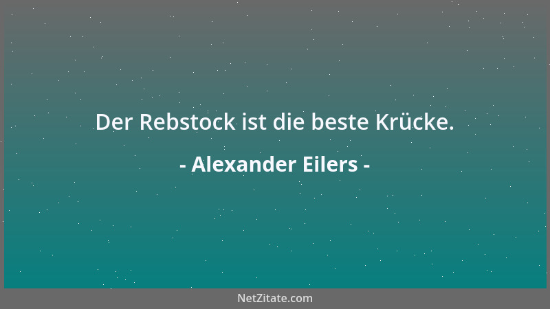 Alexander Eilers - Der Rebstock ist die beste Krücke....