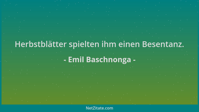 Emil Baschnonga - Herbstblätter spielten ihm einen Besentanz....