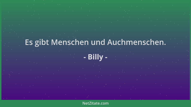 Billy - Es gibt Menschen und Auchmenschen....