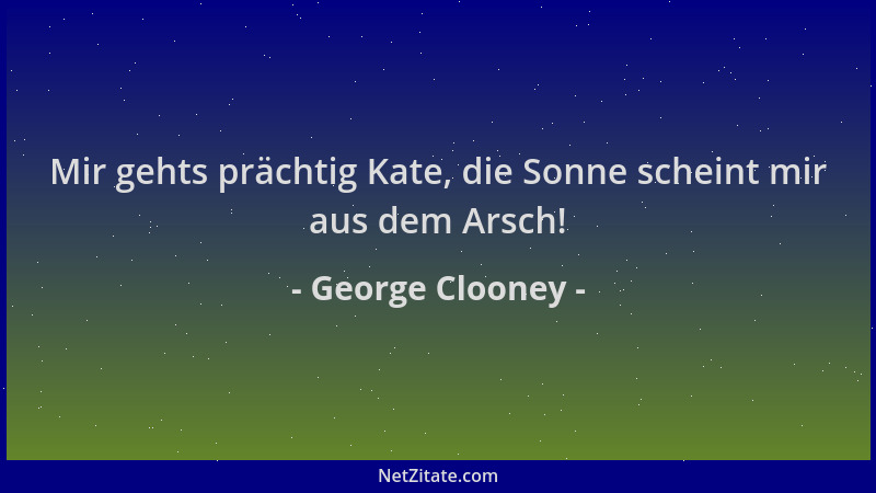 George Clooney - Mir gehts prächtig Kate, die Sonne scheint mir aus dem Arsch!...