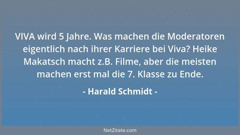 Harald Schmidt - VIVA wird 5 Jahre. Was machen die Moderatoren eigentlich nach ihrer Karriere bei Viva? Heike Makatsch mach...