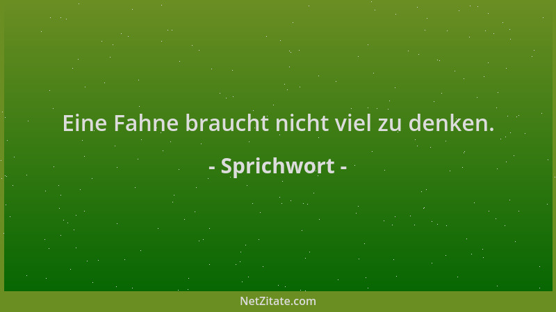 Sprichwort - Eine Fahne braucht nicht viel zu denken....