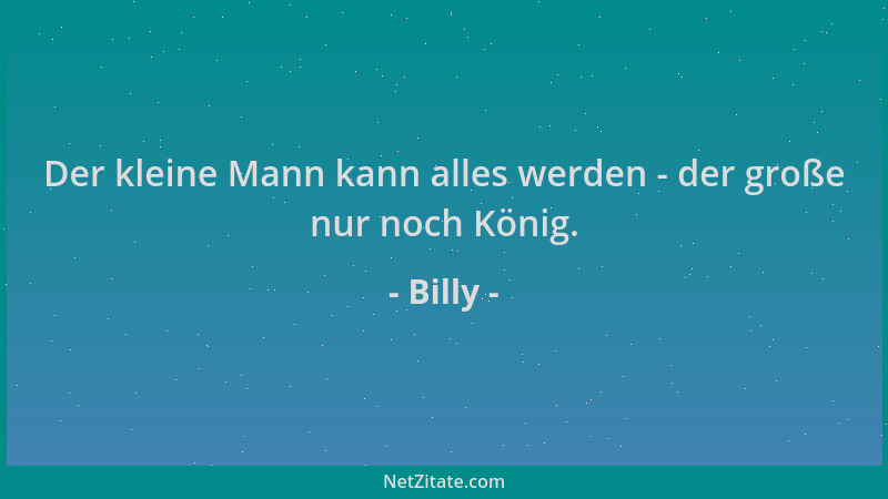 Billy - Der kleine Mann kann alles werden - der große nur noch König....