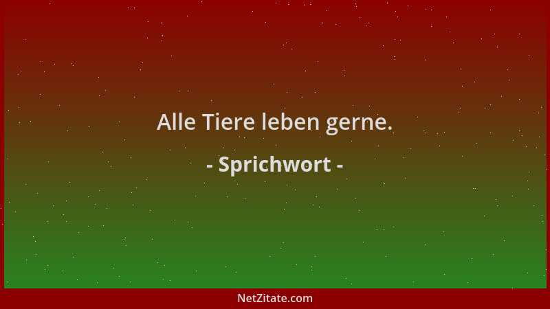 Sprichwort - Alle Tiere leben gerne....