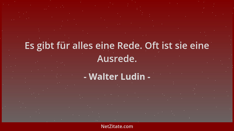 Walter Ludin - Es gibt für alles eine Rede. Oft ist sie eine Ausrede....