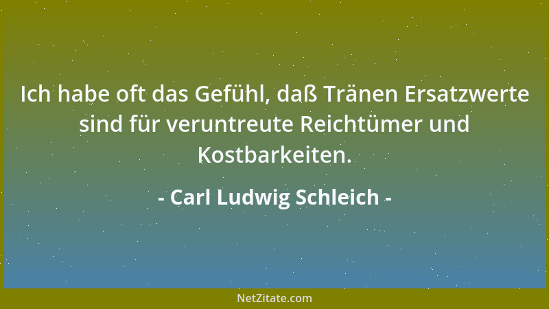 Carl Ludwig Schleich - Die Idee ist eine Seifenblase: ein Sandkorn Wahrheit läßt sie platzen....