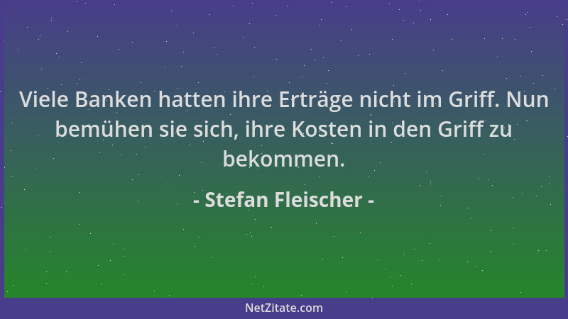 Stefan Fleischer - Viele Banken hatten ihre Erträge nicht im Griff. Nun bemühen sie sich, ihre Kosten in den Griff zu bekom...