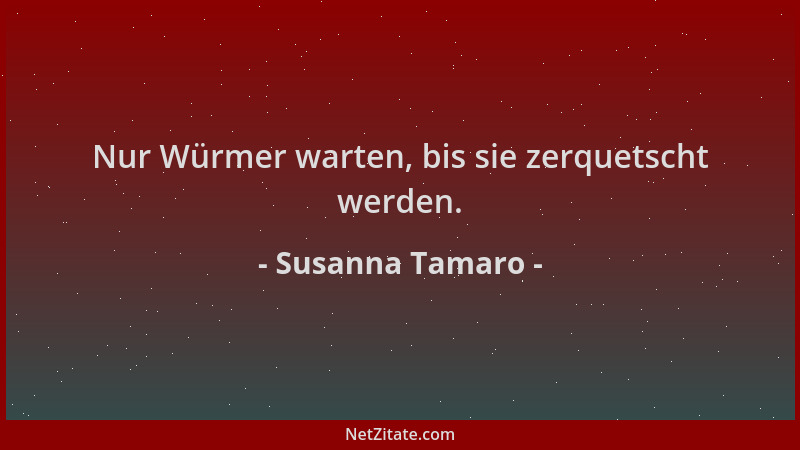 Susanna Tamaro - Nur Würmer warten, bis sie zerquetscht werden....
