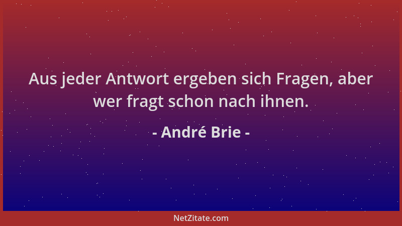 André Brie - Aus jeder Antwort ergeben sich Fragen, aber wer fragt schon nach ihnen....