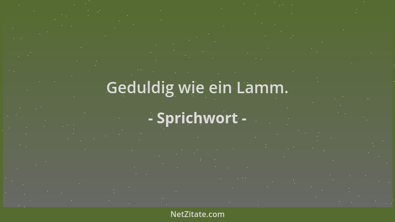 Sprichwort - Geduldig wie ein Lamm....