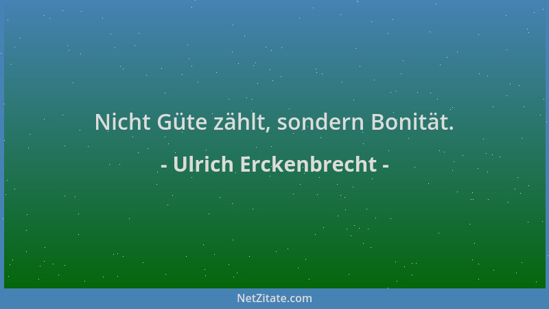 Ulrich Erckenbrecht - Nicht Güte zählt, sondern Bonität....