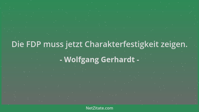 Wolfgang Gerhardt - Die FDP muss jetzt Charakterfestigkeit zeigen....