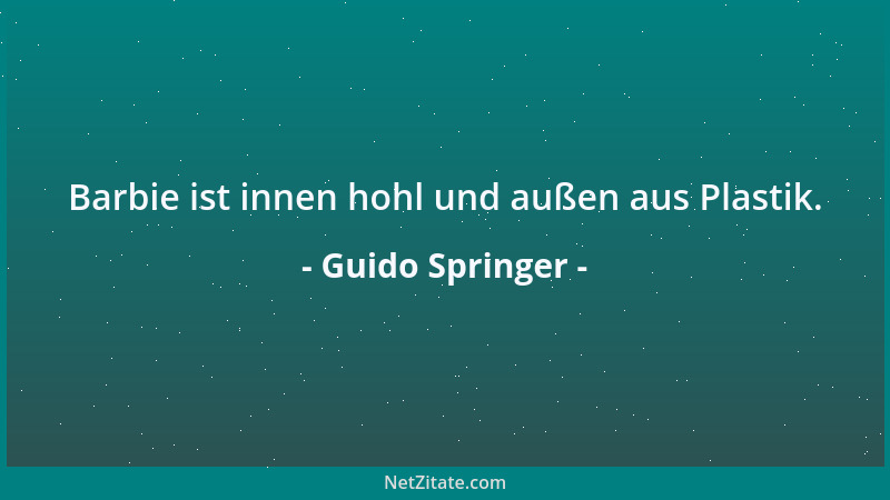 Guido Springer - Barbie ist innen hohl und außen aus Plastik....