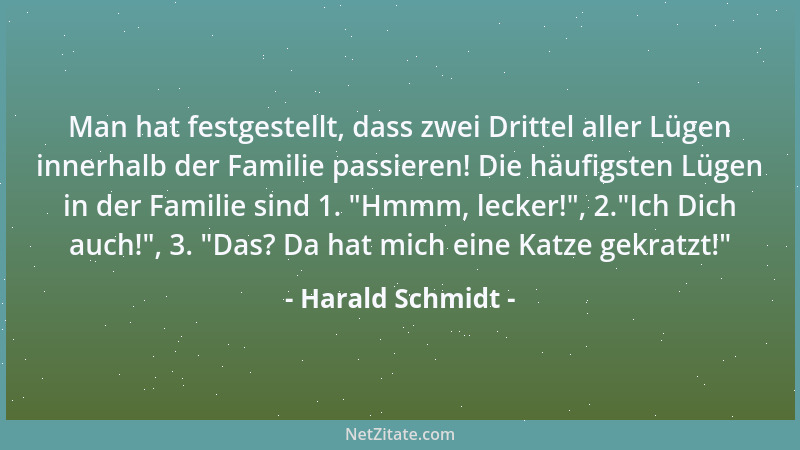 Harald Schmidt - Man hat festgestellt, dass zwei Drittel aller Lügen innerhalb der Familie passieren! Die häufigsten Lügen...