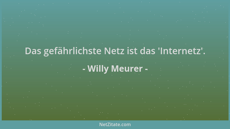 Willy Meurer - Das gefährlichste Netz ist das  'Internetz '....