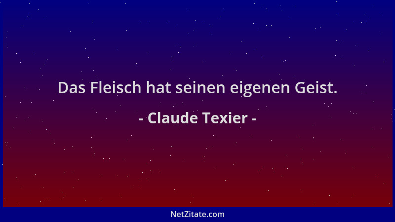 Claude Texier - Das Fleisch hat seinen eigenen Geist....